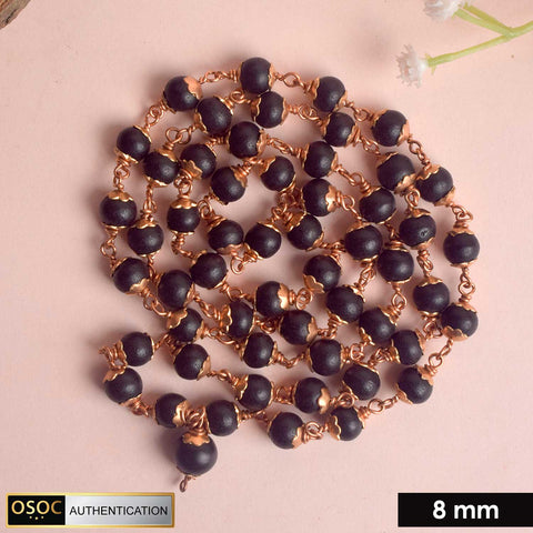 100% Original Govt. Certified 8mm Karungali Mala with Copper Capping for Spiritual Protection. Indiaβs Largest Pooja Accessories Brand - www.satvikstore.in