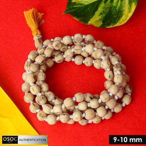 100% Original Tulsi Jap Mala with 108 beads of 9-10mm size, neatly strung for spiritual chanting and meditation. Indiaβs Premium Jap Mala Store- www.satvikstore.in