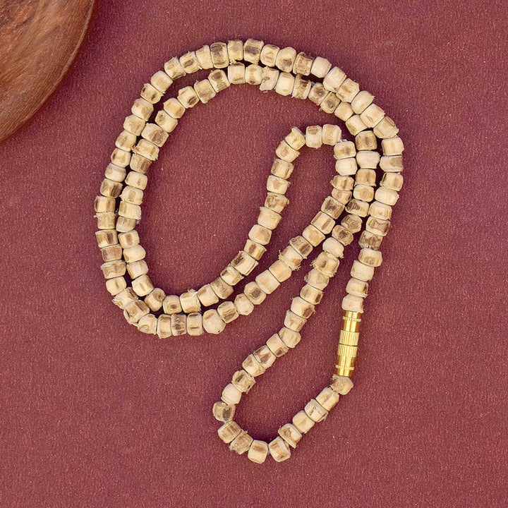 100% Pure 10 Inch Long Tulsi Kanthi Bead Jap Mala – Sacred wooden mala for chanting, devotion, and spiritual protection. India’s Largest Pooja Accessories Brand - www.satvikstore.in