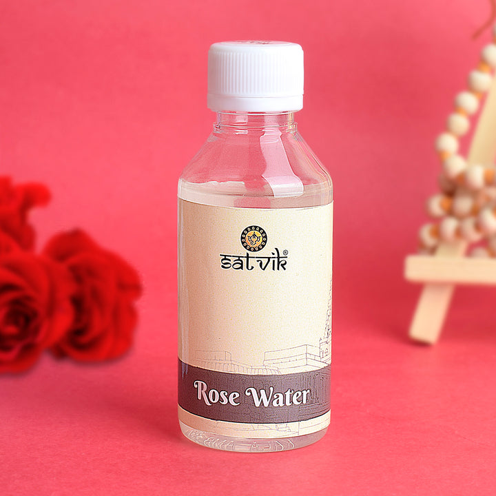 Rose Water (Gulab Jal) 100 ml is a fragrant and refreshing floral water, commonly used in spiritual rituals, poojas, and beauty routines for its soothing and purifying properties β Indiaβs Largest Pooja Accessories Brand β www.satvikstore.in