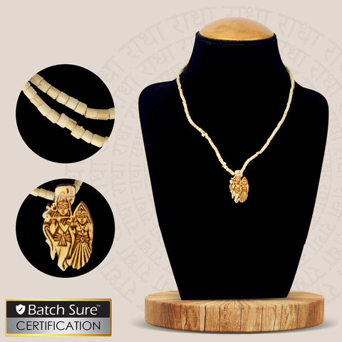 100% original tulsi mala with Wooden Radha Krishna Locket β handcrafted devotional pendant featuring Radha and Krishna made from wood, symbolizing divine love, peace, and spiritual connection. Indiaβs Premium Jap Mala Store - www.satvikstore.in