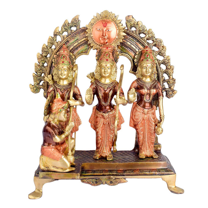 15.7 Inch Graceful Ram Darbar in Brass Brass Statue featuring intricate detailing, perfect for spiritual home decor, temple worship, and devotional gifting. Indiaβs Largest Brass Idols Brand - www.satvikstore.in