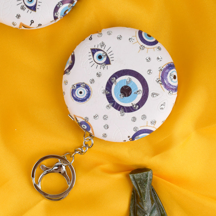 Round Evil Eye Keychain with Foldable Mirror β Stylish, practical, and protective keychain for everyday use. Indiaβs Largest Pooja Accessories Brand β www.satvikstore.in