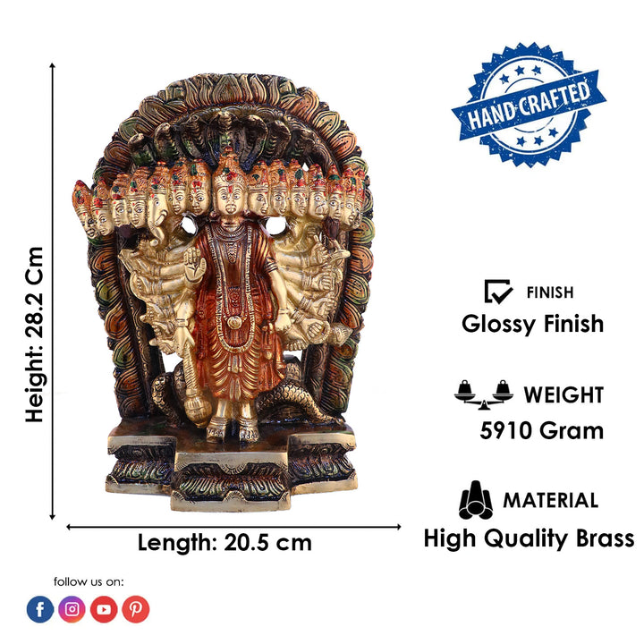 Lord Vishnu, Maha Vishnu, Shri Narayan, Virat Vishnu Swaroop, Satyanarayan Murti/Idol. Handmade product from the Artisanship of India's Craftsman with Using Modern Style.