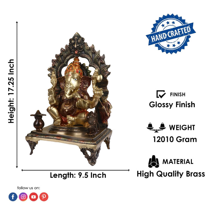 Lord Ganesh, Ganpati, known for Blessing Good Health and Wealth, The Idol Is made from Premium Quality material for long lasting use. Handmade product from the Artisanship of India's Craftsman with Using Modern Style.