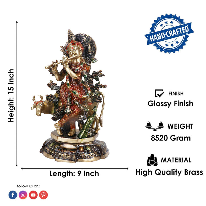 Pure Brass Krishan is known for Blessing Good Health and Wealth, The Idol Is made from Premium Quality material for long-lasting use. Handmade product from the Artisanship of India's Craftsman Using Modern Style.