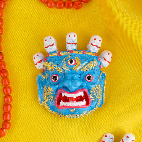 Buddhist/Tibetan 3D MahaKala Face Fridge Magnet β intricately designed with fierce protector deity, perfect for home or office decor. Indiaβs Largest Pooja Accessories Brand β www.satvikstore.in
