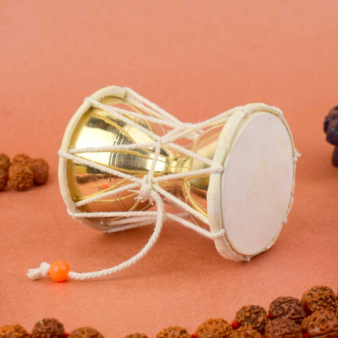 4 Inch Divine Brass Damru β Compact Sacred Damru for Pooja. Indiaβs Largest Pooja Accessories Brand β  www.satvikstore.in