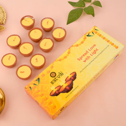 60 Min Big Size Cow Ghee Diya (Nitya Jyot), crafted with pure cow ghee for 60 minutes of continuous burning. Perfect for daily pooja, aarti, and spiritual rituals. Eco-friendly and handmade. Indiaβs Largest Pooja Accessories Brand β www.satvikstore.in