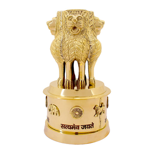6 Inch Brass Ashoka Pillar Showpiece - Decorative Symbol of India β Ideal for Home & Office DΓ©cor, Cultural Gifting, and Traditional Displays | Indiaβs Largest Brass Idols Brand β www.satvikstore.in.