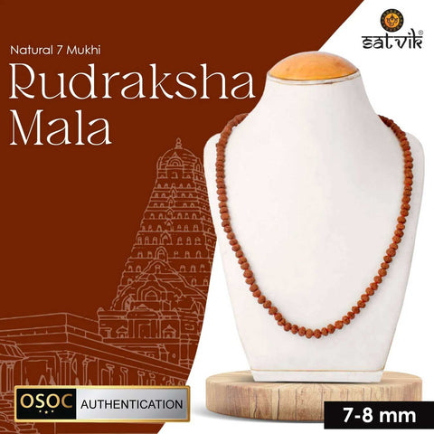 Original 7 Mukhi Rudraksha Mala β 108 Beads for Wealth, Positivity & Saturn Protection. Indiaβs Premium Jap Mala Store - www.satvikstore.in