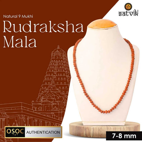 Original 9 Mukhi Rudraksha Mala β 108 Beads for Strength, Protection & Spiritual Power.Indiaβs Premium Jap Mala Store - www.satvikstore.in