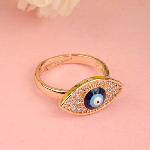 Adjustable Oval Evil Eye Stone Gold Plated Band Ring β Elegant gold-plated ring with evil eye stone, perfect for protection and style. Indiaβs Largest Pooja Accessories Brand β www.satvikstore.in