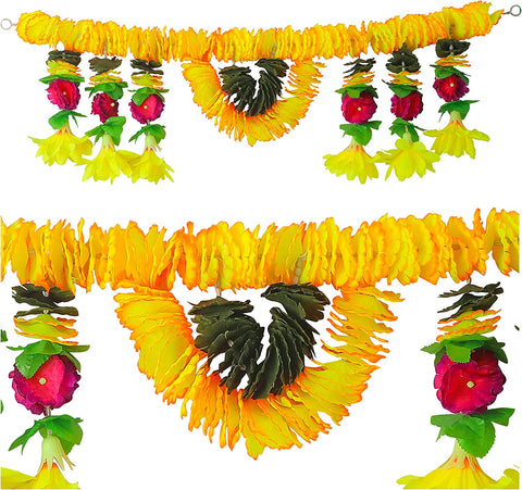 Artificial Flower Bandarwal for Door Decoration β Floral Toran Design-11 with vibrant artificial blooms and traditional motifs, perfect for festive home entrance and pooja decor.Indiaβs Largest Pooja Accessories Brand β www.satvikstore.in