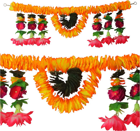 Artificial Flower Bandarwal for Door Decoration β Floral Toran Design-4 with colorful artificial flowers and ethnic elements, perfect for festive, wedding, and spiritual decor. Indiaβs Largest Pooja Accessories Brand β www.satvikstore.in