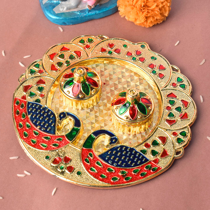 Artistic flair, kumkum holder with intricate traditional design for pooja rituals and festive decor. 
Indiaβs Largest Pooja Accessories Brand β www.satvikstore.in