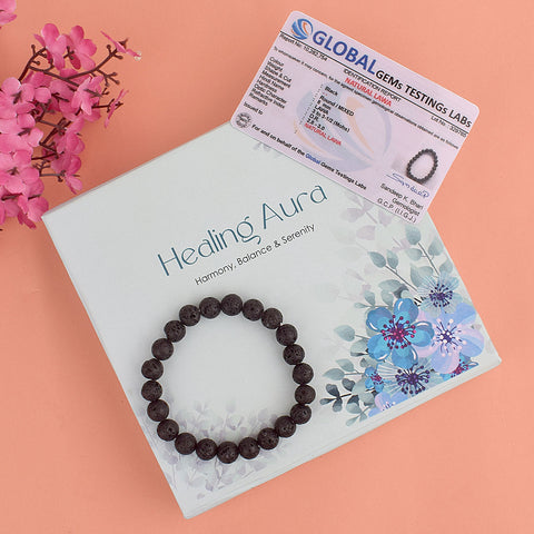 Authentic Lava Crystal Bracelet for Reiki Healing β 8 MM Beads for Grounding, Strength, and Calming Energy. 
Indiaβs Largest Pooja Accessories Brand β www.satvikstore.in
