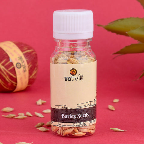 Barley Seeds (Jau) for Hawan & Pooja are considered sacred and are commonly used in religious ceremonies, especially during Navratri. These seeds represent fertility, prosperity, and are offered during hawan to invoke divine blessings β Indiaβs Largest Pooja Accessories Brand β www.satvikstore.in