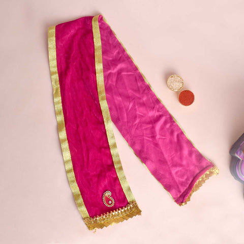 Beautiful Pink Angvastra/Patka/Duppata β 32-inch traditional devotional cloth in soft pink, perfect for puja, temple ceremonies, or spiritual attire. Indiaβs Largest Pooja Accessories Brand β www.satvikstore.in