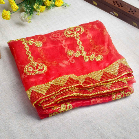 Vibrant 82x39 inch Beautiful Red Mata Chunri with rich fabric for festive Mata idol decoration β Indiaβs Largest Pooja Accessories Brand β www.Satvikstore.in