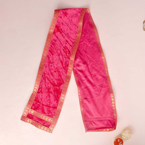 Beautiful pink Angvastra Patka Dupatta measuring 32 inches, ideal for traditional rituals, spiritual ceremonies, and festive occasions. Indiaβs Largest Pooja Accessories Brand β www.satvikstore.in