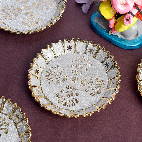 Bhog Plate (Pack of 4) is a set of durable, spiritual plates designed for offering prasad during pooja rituals, enhancing the sacredness of your worship space β Indiaβs Largest Pooja Accessories Brand β www.satvikstore.in