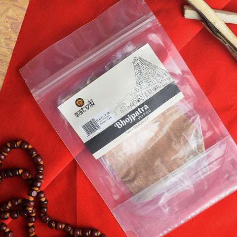 Bhojpatra for puja, sacred paper traditionally used for writing mantras and performing religious rituals during pooja and spiritual ceremonies. 
Indiaβs Largest Pooja Accessories Brand β www.satvikstore.in