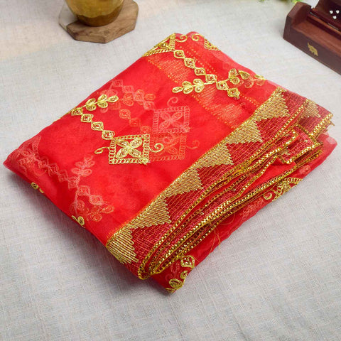 Elegant 84x41 inch Blessed Mata Ki Chunni with fine fabric and subtle embellishments for Mata idol decoration β Indiaβs Largest Pooja Accessories Brand β www.Satvikstore.in