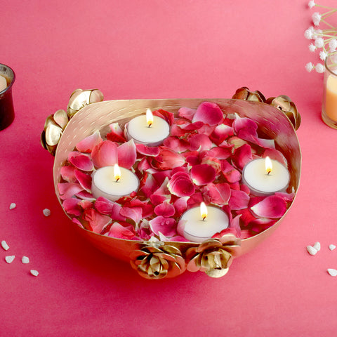 Blossom Elegant Gold Urli β Luxurious gold-finished urli with a blooming design, perfect for festive, spiritual, and decorative home accents. Indiaβs Largest Pooja Accessories Brand β www.satvikstore.in