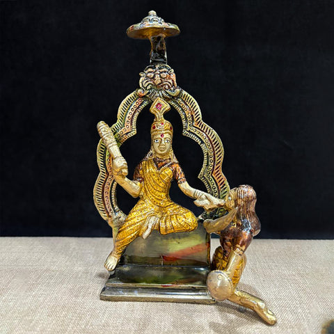 7.5 Inch Brass Baglamukhi Mata Idol showcasing the goddess of strength and victory in a detailed handcrafted form β ideal for worship, protection, and temple dΓ©cor. No.1 Brass Idol Store www.satvikstore.in