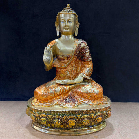 Brass Buddha Sculpture β A Timeless Piece for Spiritual Harmony, Serenity, and Meditation, Perfect for Home, Office, or Temple Decor. India's Largest Puja Accessories Brand - Satvik