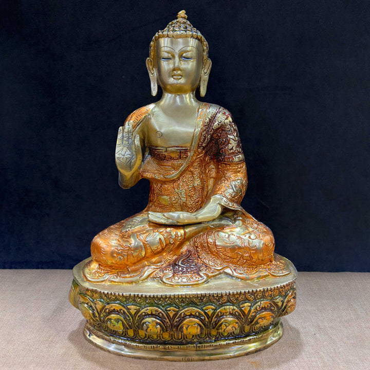 Brass Buddha Sculpture β A Timeless Piece for Spiritual Harmony, Serenity, and Meditation, Perfect for Home, Office, or Temple Decor. India's Largest Puja Accessories Brand - Satvik