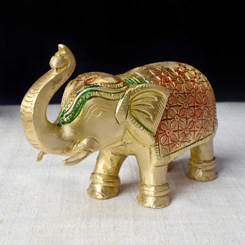 3.1 Inch Brass Elephant Figurine, finely crafted to symbolize strength, wisdom, and prosperityβideal for home decor, Vastu, and gifting. No.1 Brass Idol Store www.satvikstore.in