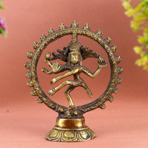 2.2 Inch Petite Nataraj Brass Idol β Compact Lord Shiva Statue in Dancing Pose for Home, Car, or Pooja Space. No.1 Brass Idol Store www.satvikstore.in