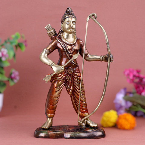 10.6 Inch Victorious Ram with Bow Brass Idol β Majestic Brass Statue of Lord Ram Standing with Bow, Symbolizing Righteousness, Courage, and Devotion, Perfect for Home Temple, Festive Decor, or Spiritual Gifting.
