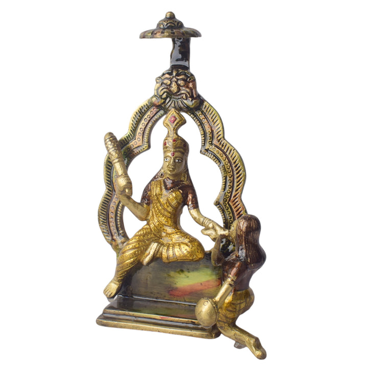 The "Baglamukhi Mata Idol" is a revered representation of Goddess Baglamukhi, known for her divine power to protect and grant victory over adversities. Often depicted with a serene and commanding presence, Baglamukhi Mata is believed to offer strength, courage, and the ability to overcome obstacles.
