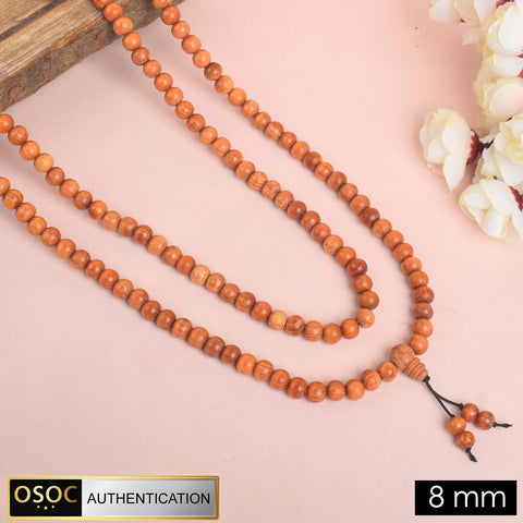 Certified 8mm 100% Original Devdar Mala for meditation, spiritual healing, and daily Jap rituals.Indiaβs Premium Jap Mala Store - www.satvikstore.in