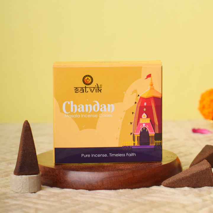 Chandan Pure Masala Incense Cones β Natural Sandalwood Dhoop Cones for Pooja and Meditation. Indiaβs Largest Pooja Accessories Brand - www.satvikstore.in