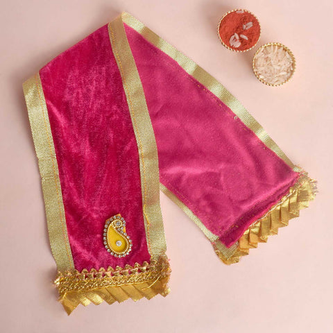 Charming pink Angvastra Patka Dupatta available in 13, 15, and 22 inches, ideal for traditional rituals, spiritual ceremonies, and festive wear. Indiaβs Largest Pooja Accessories Brand β www.satvikstore.in
