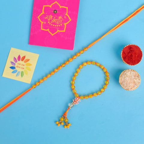 Designer Couple Rakhi Set for Bhaiya and Bhabhi with Roli Chawal and Ram Sita Stickers β Raksha Bandhan Gift Combo. Indiaβs Largest Brass Idols Brand - www.satvikstore.in