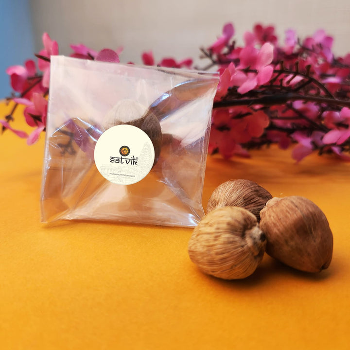 Chota Laghu Nariyal (Small Coconut) is an auspicious offering in Hindu rituals, commonly used in poojas, hawan, and as a symbol of prosperity and divine blessings. Its presence enhances the spiritual energy of the ceremony β Indiaβs Largest Pooja Accessories Brand β www.satvikstore.in