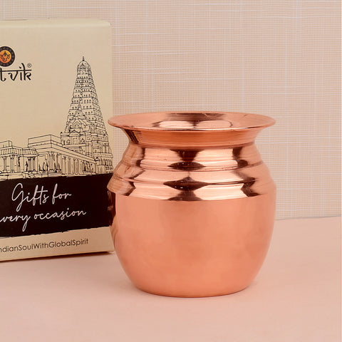 Copper Regular Lota is a traditional vessel used for rituals and pooja ceremonies. Crafted from pure copper, this lota is ideal for water offerings, providing a sense of purity and sanctity to your spiritual practices β Indiaβs Largest Pooja Accessories Brand β www.satvikstore.in