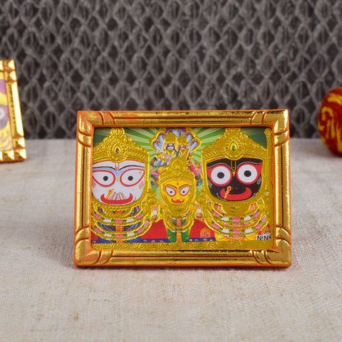 Compact Lord Jagannath car dashboard idol with vibrant colors and detailed features, perfect for divine presence during travel and daily commutes. Indiaβs Largest Pooja Accessories Brand - www.satvikstore.in