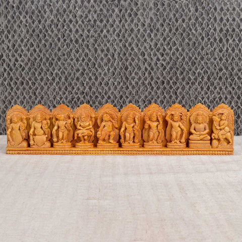 Handcrafted wooden wall dΓ©cor of Lord Vishnuβs 10 avatars β Dasavatharam β with detailed carving, perfect for pooja rooms, home temples, or spiritual wall displays. Indiaβs Largest Pooja Accessories Brand - www.satvikstore.in