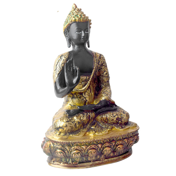 This 13-inch Buddha statue, crafted with exceptional detail, embodies tranquility and wisdom. In a peaceful sitting pose, it symbolizes deep meditation and spiritual calm.