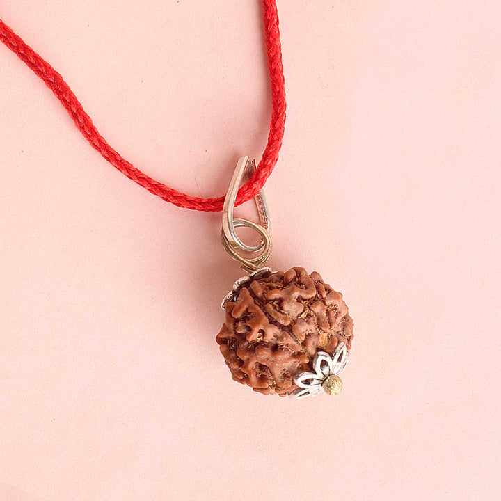 Certified 6 Mukhi Rudraksha Pendant with metal cap for wisdom, energy, and success. India’s Premium Rudraksha Jap Mala Store- www.satvikstore.in