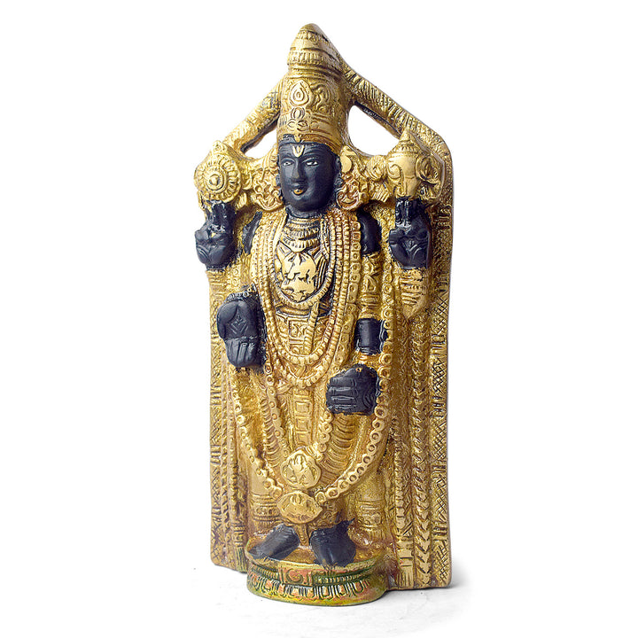 This 8-inch Tirupati Balaji statue beautifully captures the divine presence of Lord Venkateshwara, the beloved deity of the Tirupati temple. Crafted with exquisite attention to detail, the statue radiates grace, serenity, and spiritual blessings. Known for his power to bestow prosperity, health, and peace, Lord Balaji's idol brings a sense of calm and positive energy to any space.