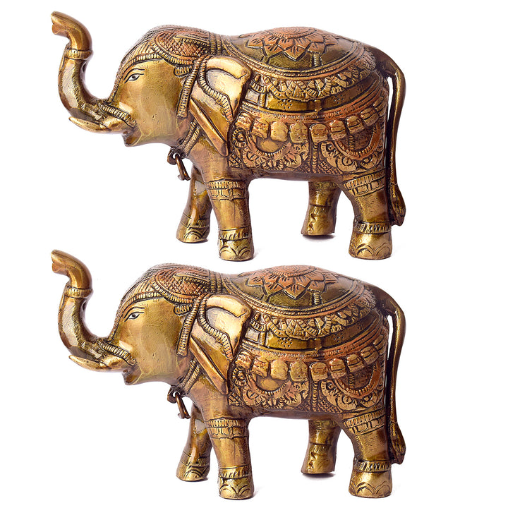 Large Brass Idol of Elephant Statue with Upward Trunk β A Symbol of Prosperity, Good Luck & Vastu Positivity for Home & Office Decor