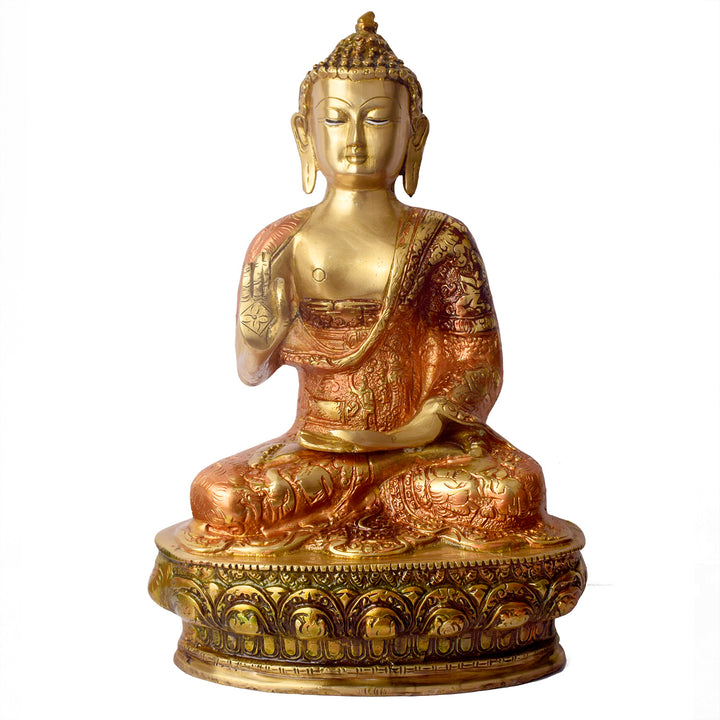Large Brass Buddha Sculpture β A Timeless Piece for Spiritual Harmony, Serenity, and Meditation, Perfect for Home, Office, or Temple Decor.