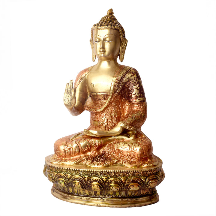 Large Brass Buddha Sculpture β A Timeless Piece for Spiritual Harmony, Serenity, and Meditation, Perfect for Home, Office, or Temple Decor.